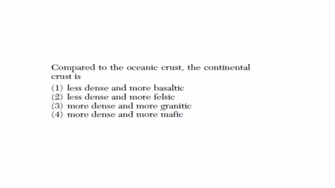 Thumbnail for Earth Science: August 2013 - Question 17