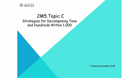 Thumbnail for Topic C Tutorial: Strategies For Decomposing Tens And Hundreds Within 1,000