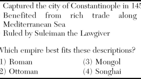 Thumbnail for Global History: June 2011 - Question 13