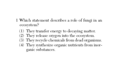 Thumbnail for Living Environment: June 2007 - Question 1