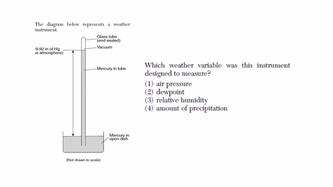 Thumbnail for Earth Science: August 2013 - Question 10