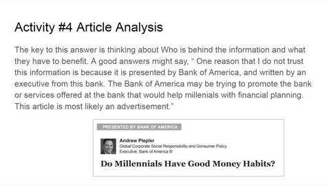 Thumbnail for Unit 3 Lesson 8 Article Analysis