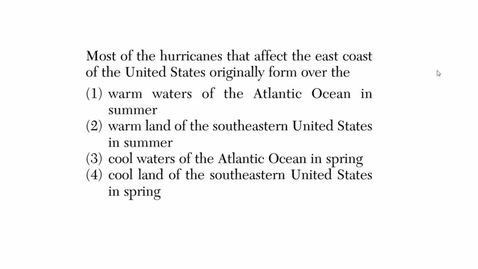 Thumbnail for Earth Science: June 2015 - Question 7