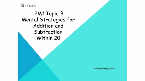 Thumbnail for Topic B Tutorial: Mental Strategies For Addition And Subtraction Within 20