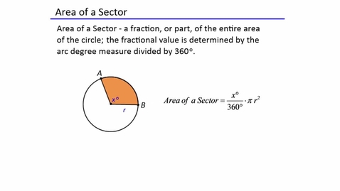 Thumbnail for Area Of A Sector