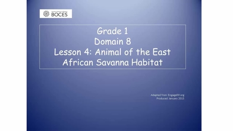 Thumbnail for Lesson 4 Read Aloud: Animals Of The East African Savanna Habitat