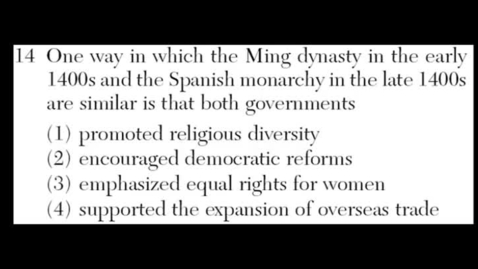 Thumbnail for Global History: June 2011 - Question 14