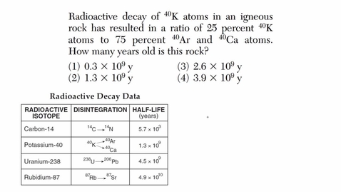Thumbnail for Earth Science: June 2015 - Question 5