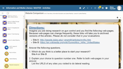 Thumbnail for Unit 3 Lesson 8 Website Comparison