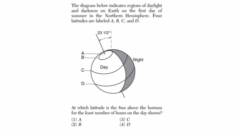 Thumbnail for Earth Science: June 2015 - Question 16