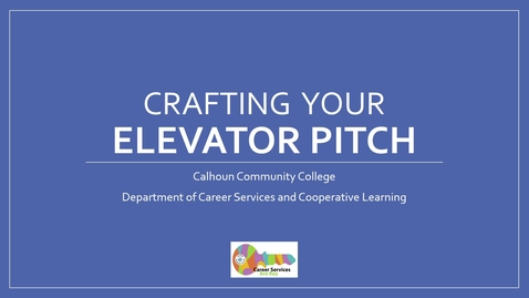 Thumbnail for Elevator Pitch Video