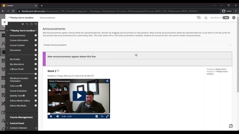 Thumbnail for Embedding Kaltura Videos in your Blackboard Course
