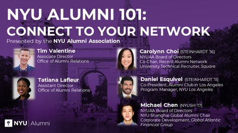 Thumbnail for entry NYU Alumni 101: Connect to Your Network