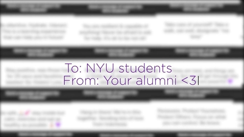 Thumbnail for  NYU Alumni Send Messages to Students