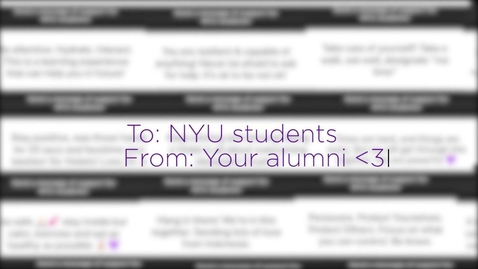 Thumbnail for entry  NYU Alumni Send Messages to Students