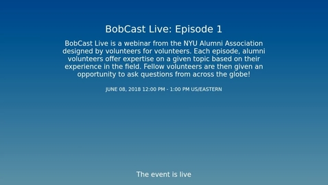 Thumbnail for entry Bobcast Live: Episode 1