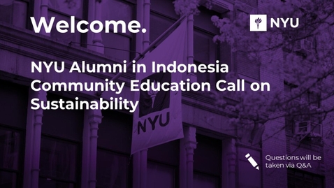 Thumbnail for NYU Alumni in Indonesia Community Education Call on Sustainability