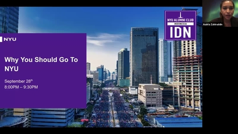 Thumbnail for NYU Alumni Community in Indonesia: Alumni Panel on “why you should go to NYU”