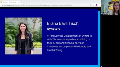 Thumbnail for entry NYU Alumni in Tech: The Future of FinTech with Synctera