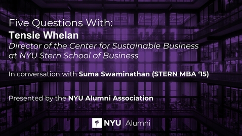 Thumbnail for 5 Questions with Professor Tensie Whelan