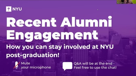 Thumbnail for entry Recent Alumni Engagement: How you can stay involved at NYU post-graduation!