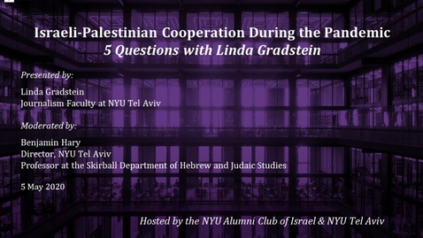 Thumbnail for 5 Questions with Linda Gradstein