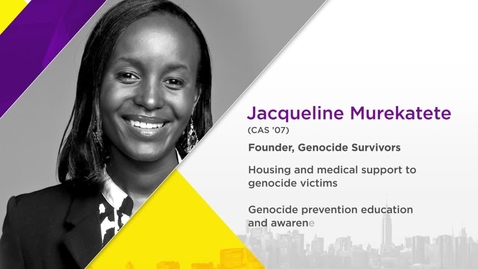 Thumbnail for entry NYU Alumni Changemakers 2019: Jacqueline Murekatete (CAS ’07)
