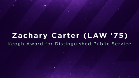 Thumbnail for entry NYU Alumni Awards 2022: Zachary Carter (LAW ’75)