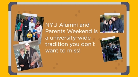 Thumbnail for entry Get Excited for NYU Alumni and Parents Weekend 2021 