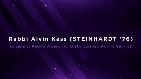 Thumbnail for entry NYU Alumni Awards 2023: Rabbi Alvin Kass (STEINHARDT ’76)