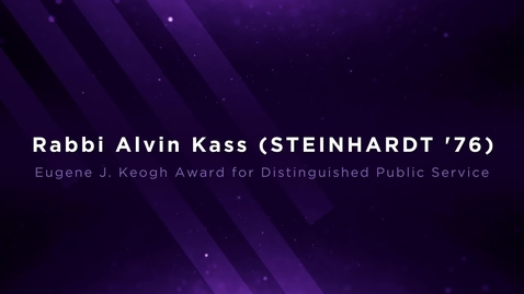 Thumbnail for NYU Alumni Awards 2023: Rabbi Alvin Kass (STEINHARDT ’76)