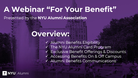 Thumbnail for A Webinar For Your Benefit