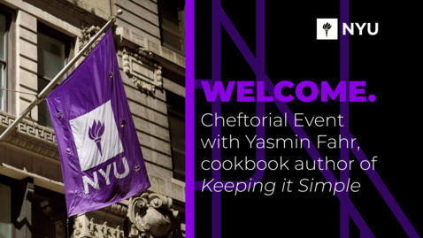 Thumbnail for entry Cheftorial Event with Yasmin Fahr, cookbook author of Keeping it Simple