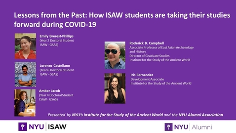 Thumbnail for Lessons from the Past: How ISAW students are taking their studies forward during COVID-19