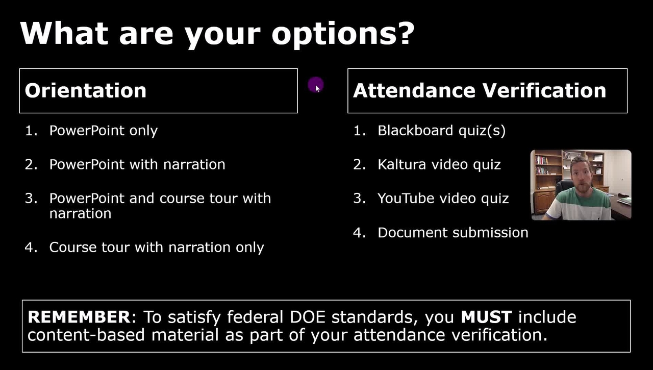 Orientation &amp; Attendance Verification