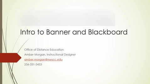 Thumbnail for entry Banner and Blackboard intro_STUDENTS