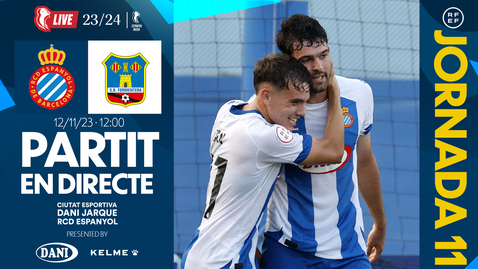 Thumbnail for entry 🔴 LIVE | ⚽️ Espanyol B 🆚 SD Formentera | J11 | 2ª RFEF | #EspanyolMEDIA | 2ª parte