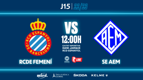 Thumbnail for entry 🔴 #EspanyolMEDIA | ⚽️ RCDE Femení 🆚 SE Aem | J15 | 1ª RFEF 
