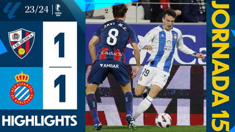 Thumbnail for entry ⚽ RESUMEN J15 | Huesca 1-1 Espanyol | #LaLigaHighlights