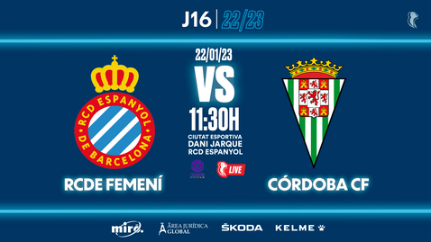 Miniatura para la entrada 🔴 #EspanyolMEDIA | ⚽️ Espanyol Femení 🆚 Córdoba CF | J16 | 1ªFederación