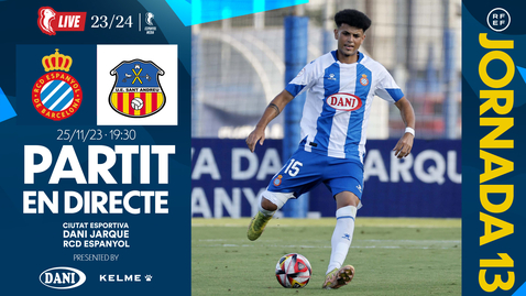 Thumbnail for entry 🔴 LIVE | ⚽️ Espanyol B 🆚 Sant Andreu | J13 | 2ª RFEF | #EspanyolMEDIA