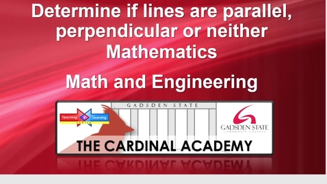 Thumbnail for Determining Parallel and Perpendicular Lines