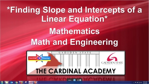 Thumbnail for Using Equation to Find Slope and Intercepts