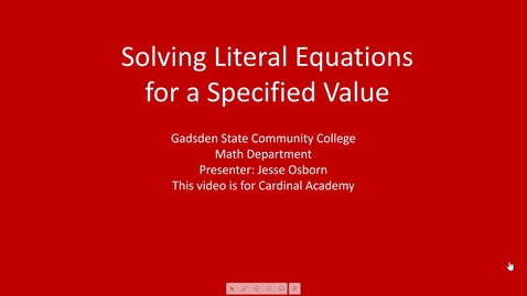 Thumbnail for Solving Literal Equations