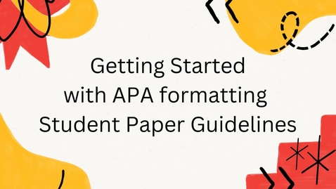 Thumbnail for Getting Started with  APA