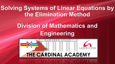 Thumbnail for Solving Systems of Linear Equations by Elimination