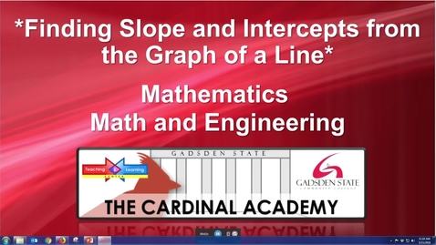 Thumbnail for Using Graph to Find Intercepts and Slope