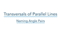 Thumbnail for Transversals of parallel lines: name angle pairs video