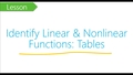Thumbnail for Identify linear and nonlinear functions: tables video