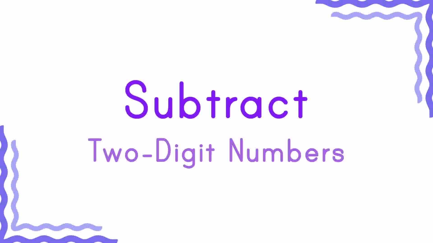 Subtract two-digit numbers vertically